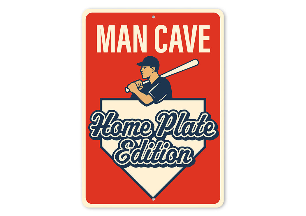 Baseball Lover's Man Cave Sign Home Plate Sign