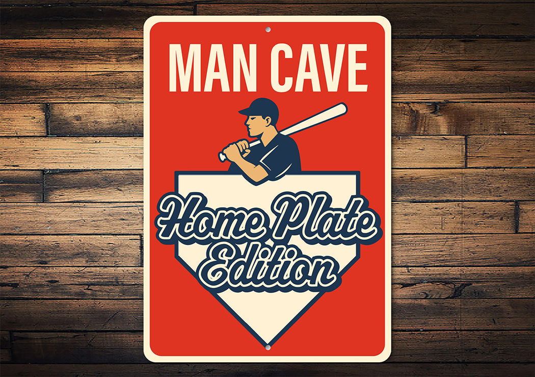 Baseball Lover's Man Cave Sign Home Plate Sign