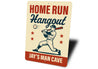 Personalized Sports Den Sign Home Run Hangout Metal
