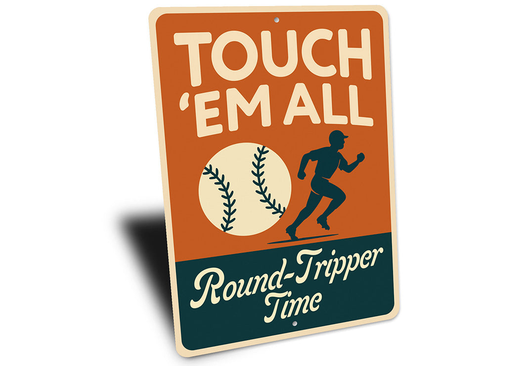 Round-Tripper Time Baseball Aluminum Home Run Sign