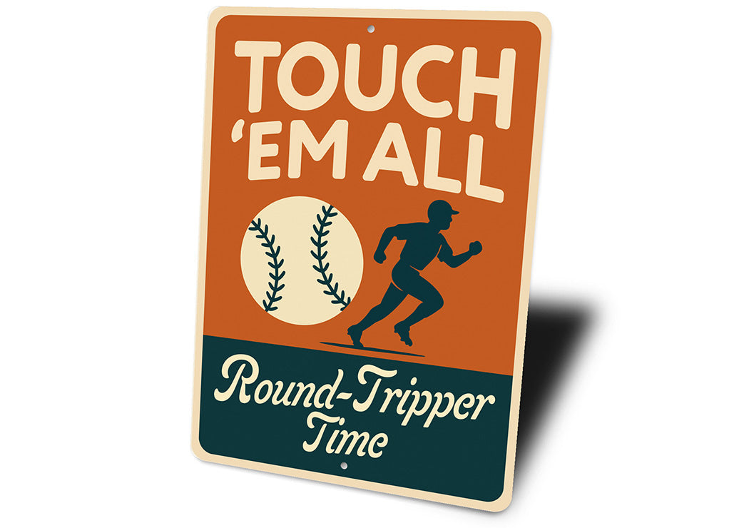 Round-Tripper Time Baseball Aluminum Home Run Sign