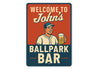 Personalized Ballpark Bar Aluminum Wall Art Sign