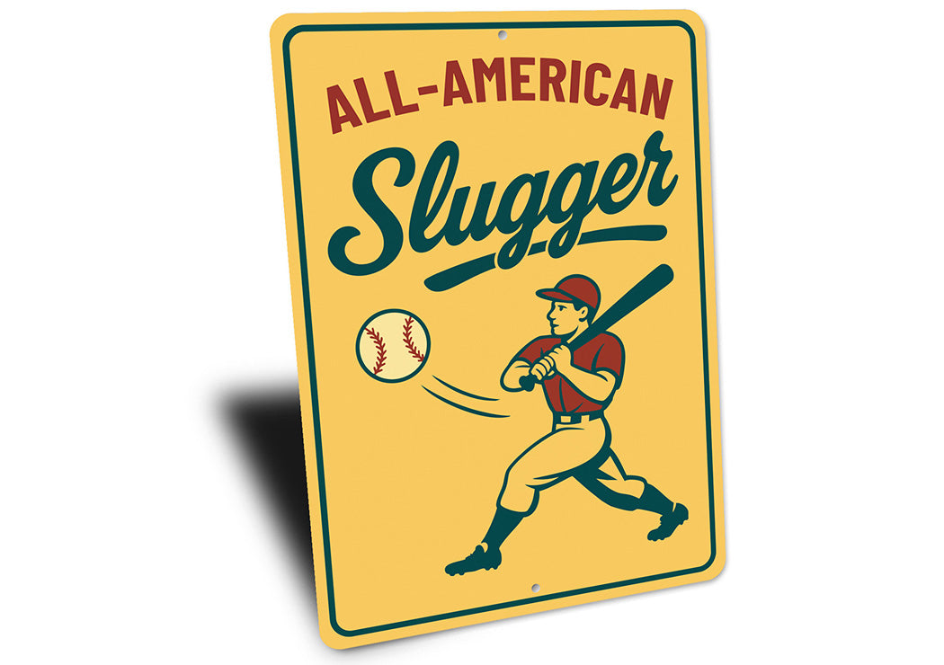 Slugger Baseball Sign - Vintage ALL-AMERICAN Decor
