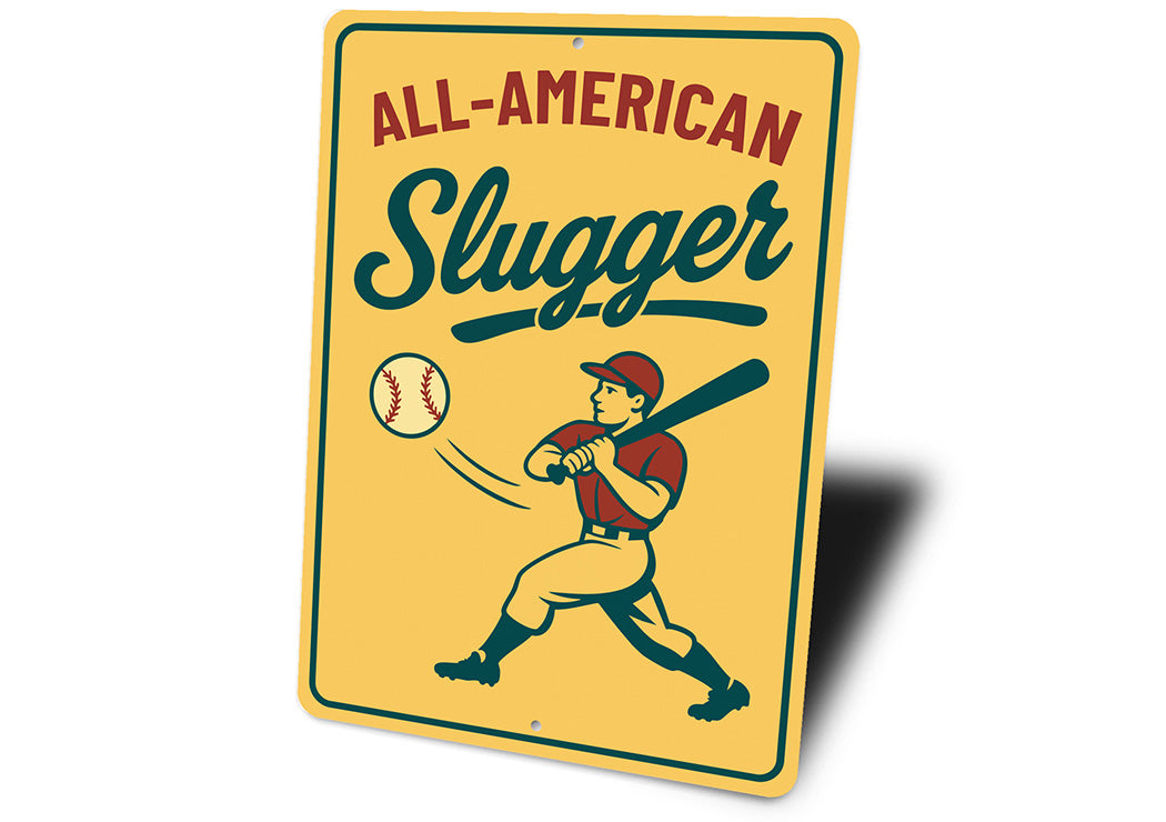 Slugger Baseball Sign - Vintage ALL-AMERICAN Decor