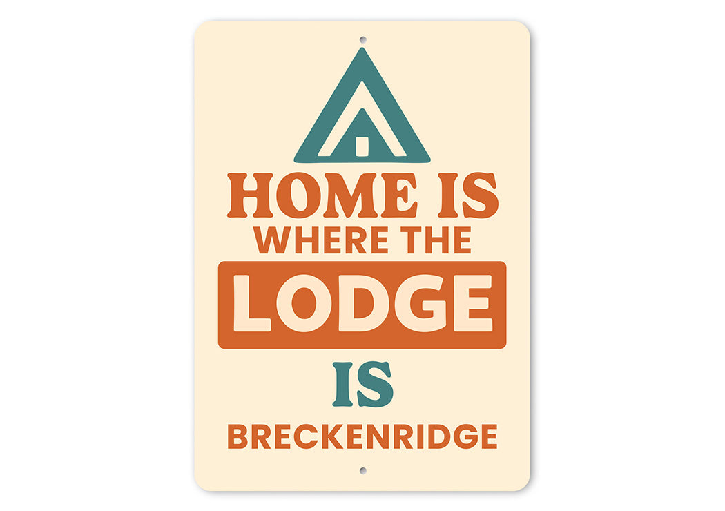 Rustic Home is Where the Lodge Is Breckenridge Decor Sign
