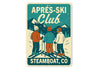 Vintage Après-Ski Club Aluminum Sign Steamboat, CO