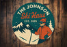 Vintage Personalized Ski Haus Aluminum Sign Est. 2025