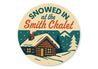 Vintage Snowed In Chalet Personalized Aluminum Sign