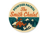 Vintage Powder Patrol Aluminum Sign Personalised Chalet