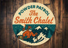 Vintage Powder Patrol Aluminum Sign Personalised Chalet