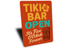 Tiki Bar Open Aluminum Sign It's Five O'Clock Forever
