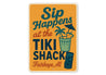 Vintage Sip Happens at the Tiki Shack Aluminum Sign