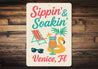Retro Beach Bar Sign Sippin Soakin Florida Decor