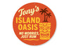 Custom Island Oasis No Worries Just Rum Aluminum Sign