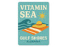 Retro Beach Metal Sign Vitamin Sea Gulf Shores Decor