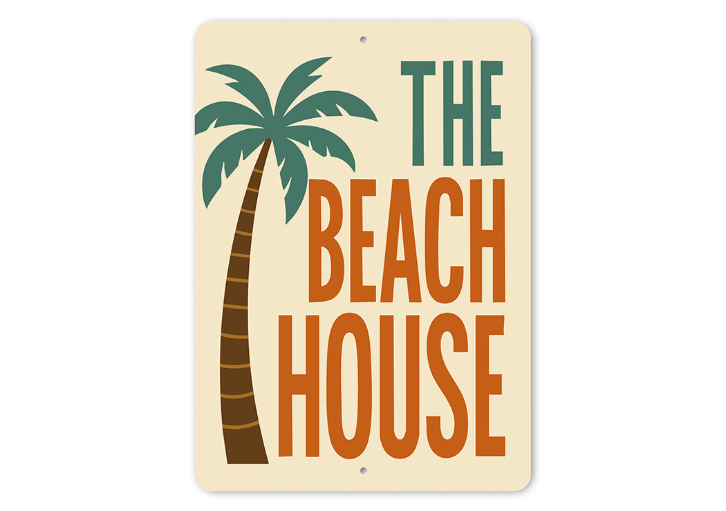 Retro Beach House Metal Wall Decor Coastal Sign