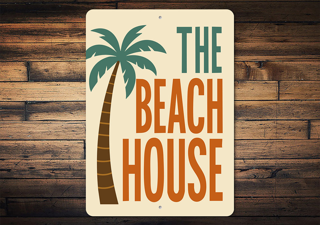 Retro Beach House Metal Wall Decor Coastal Sign
