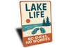 Rustic Lake House Metal Sign No Shoes No Worries Decor