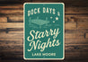 Rustic Lake Metal Sign Dock Days Starry Nights Lake Moore