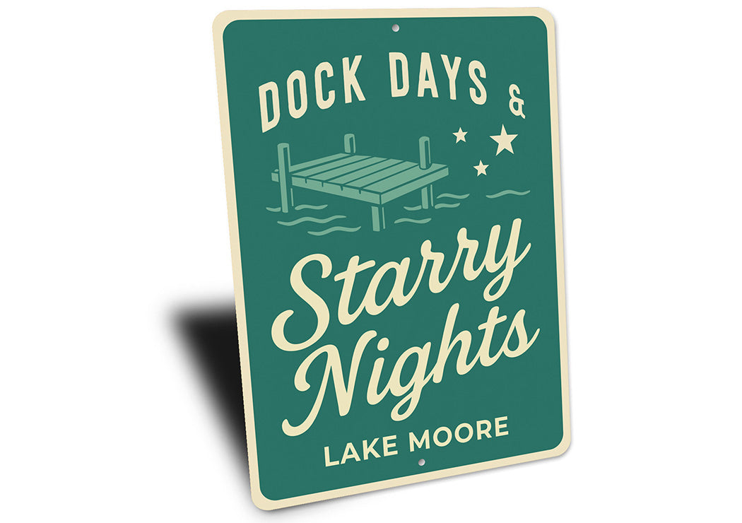 Rustic Lake Metal Sign Dock Days Starry Nights Lake Moore