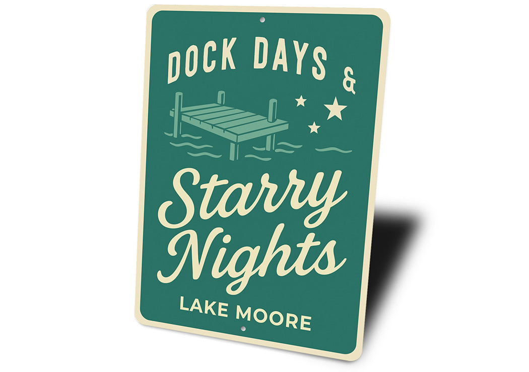 Rustic Lake Metal Sign Dock Days Starry Nights Lake Moore
