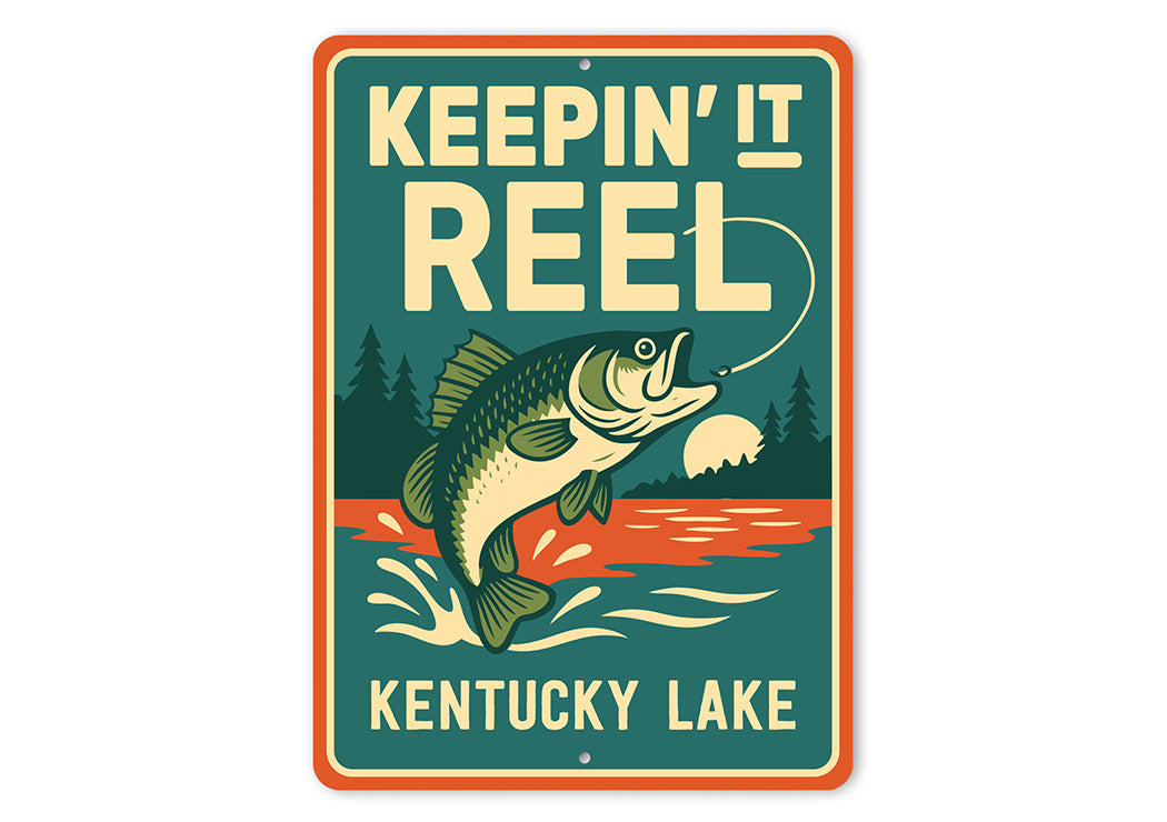 Rustic Lake Metal Sign Keepin' It Reed Kentucky Lake Decor