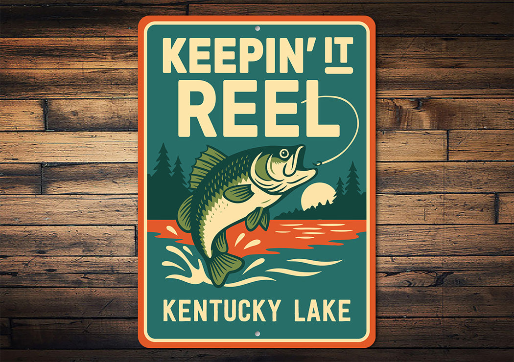 Rustic Lake Metal Sign Keepin' It Reed Kentucky Lake Decor