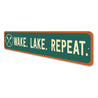 Retro Lake Wake Repeat Waterfront Decor Sign