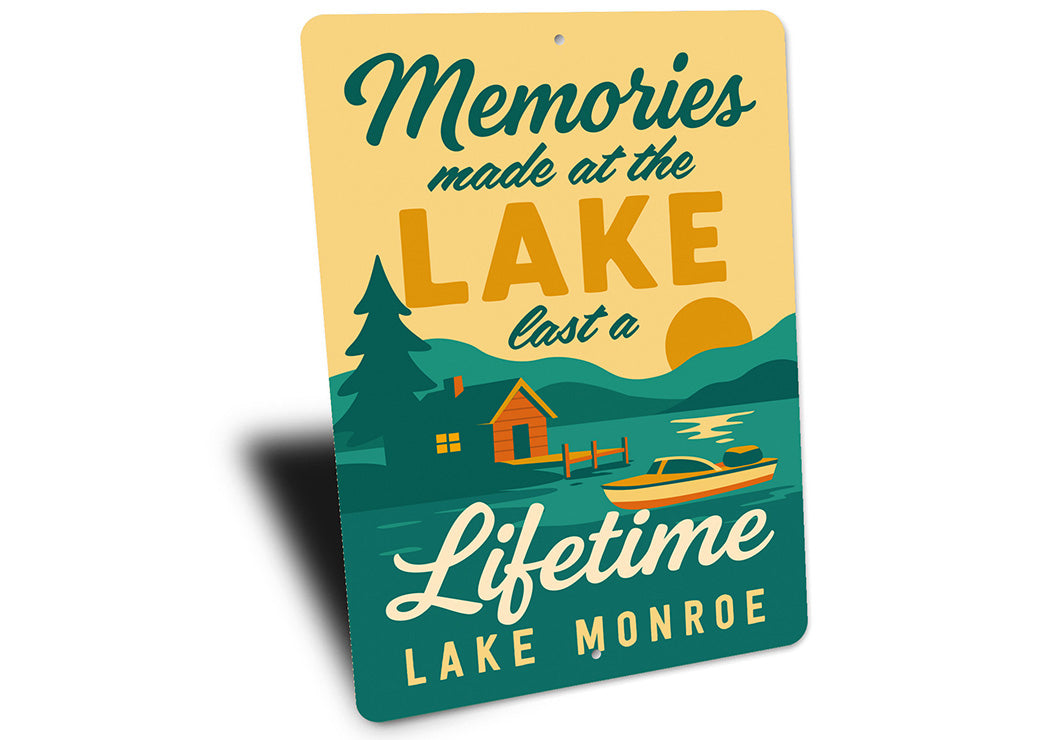 Memories Made at the Lake Aluminum Sign Lake Monroe Decor