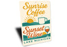 Coffee & Wine Lakeside Sign Lake Michigan Sunrise Sunset