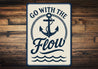 Go With the Flow Metal Sign Minimalist Inspirational Decor