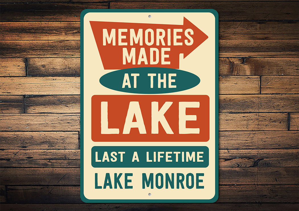 Memories Made at the Lake Metal Sign Lake Monroe Decor