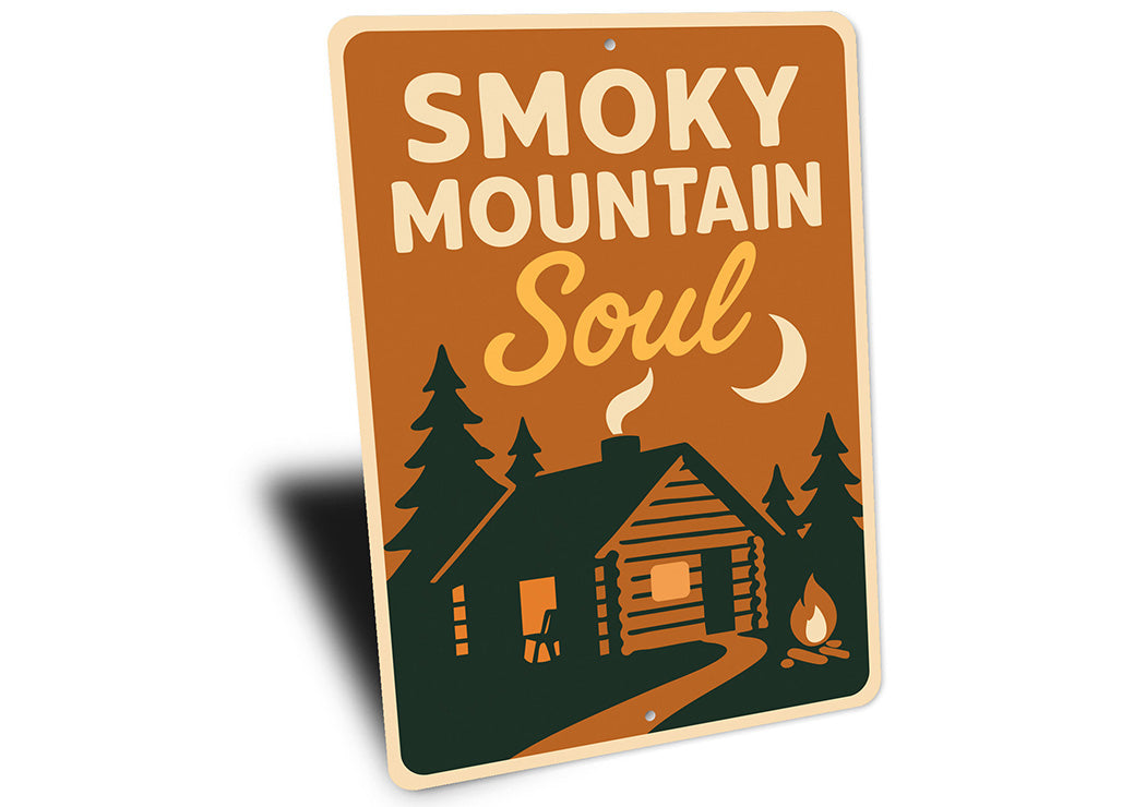 Smoky Mountain Soul Aluminum Sign Rustic Cabin Wall Decor