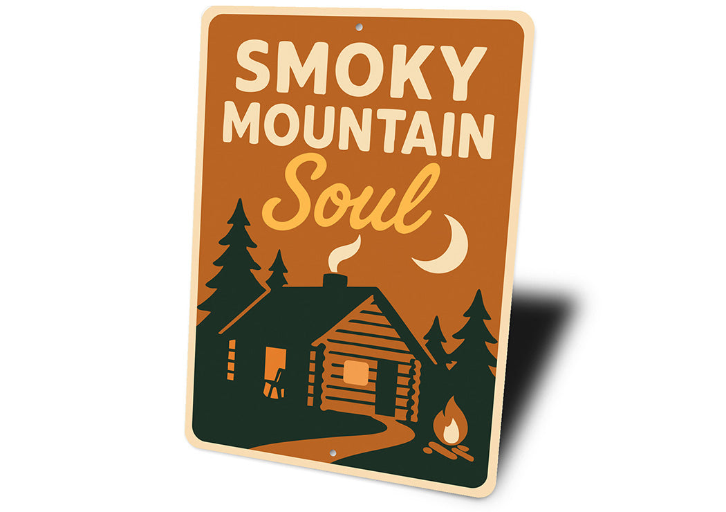 Smoky Mountain Soul Aluminum Sign Rustic Cabin Wall Decor