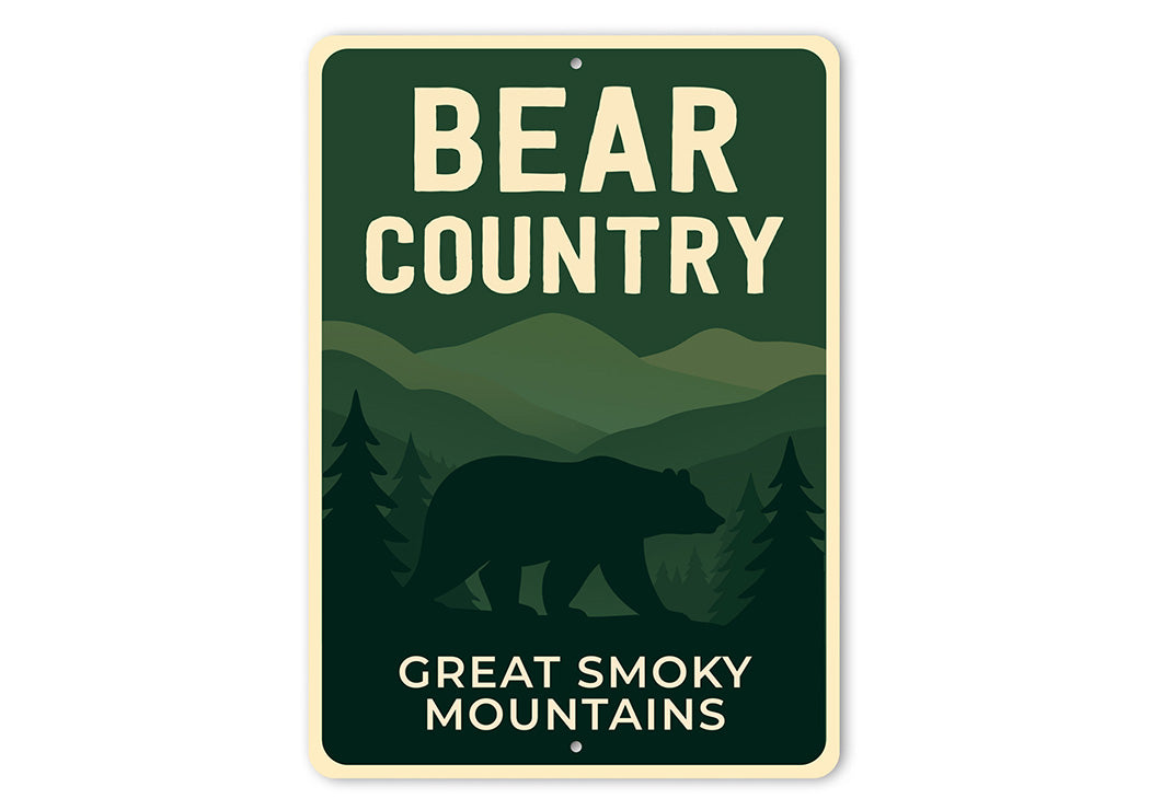 Bear Country Aluminum Sign Great Smoky Mountains Decor
