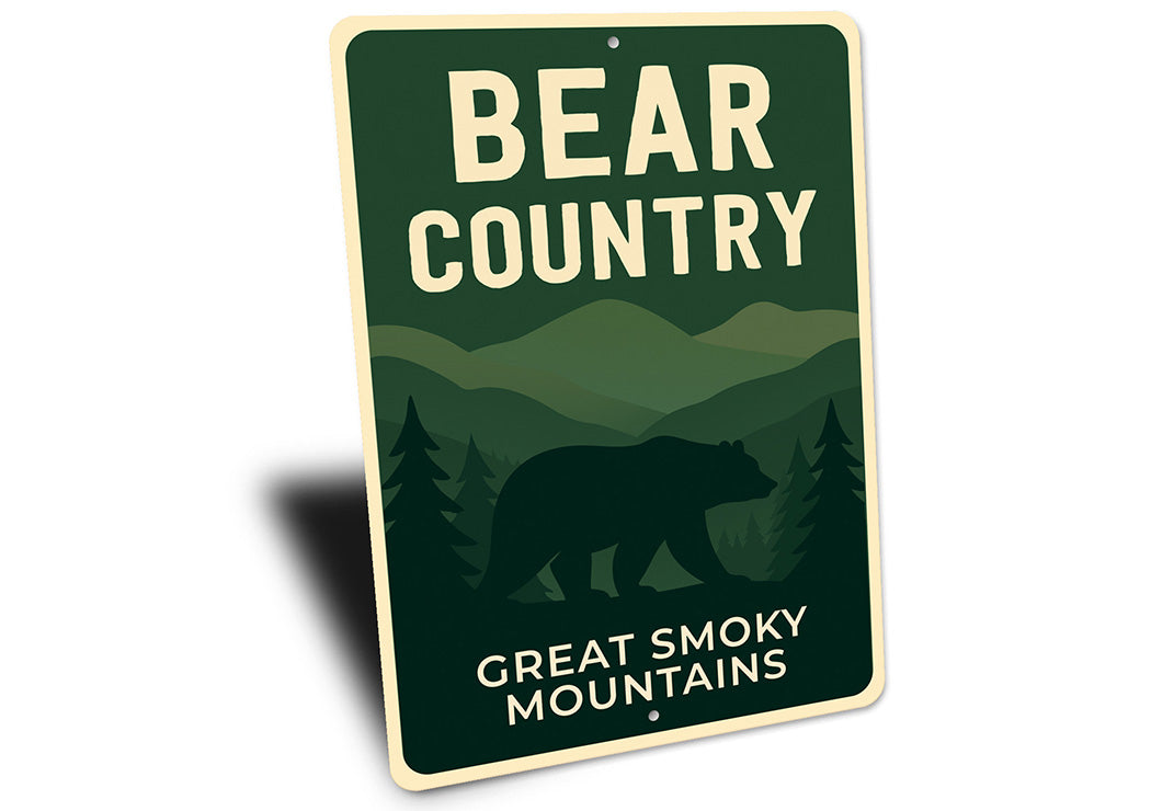 Bear Country Aluminum Sign Great Smoky Mountains Decor