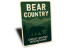Bear Country Aluminum Sign Great Smoky Mountains Decor