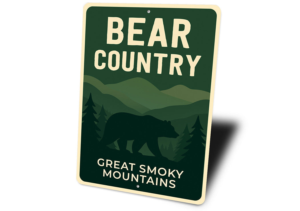 Bear Country Aluminum Sign Great Smoky Mountains Decor