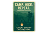 Camp Hike Repeat Sign Smokies Edition Aluminum Decor