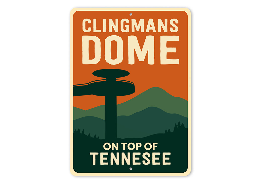 Clingmans Dome Sign On Top of Tennessee Aluminum Decor