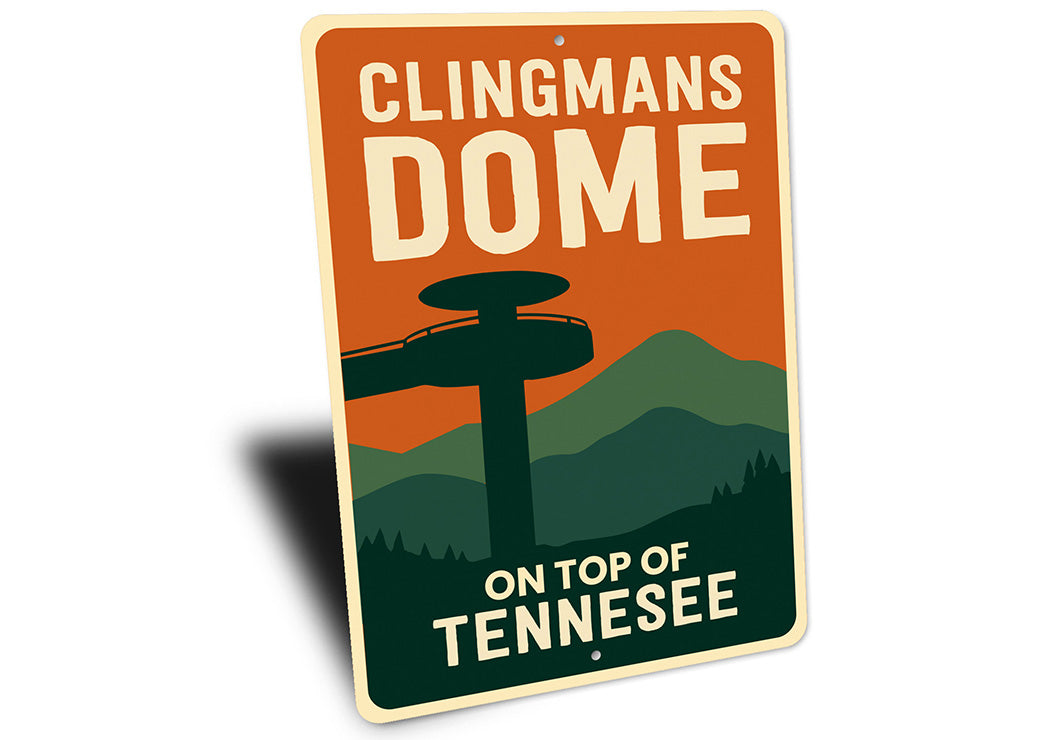 Clingmans Dome Sign On Top of Tennessee Aluminum Decor