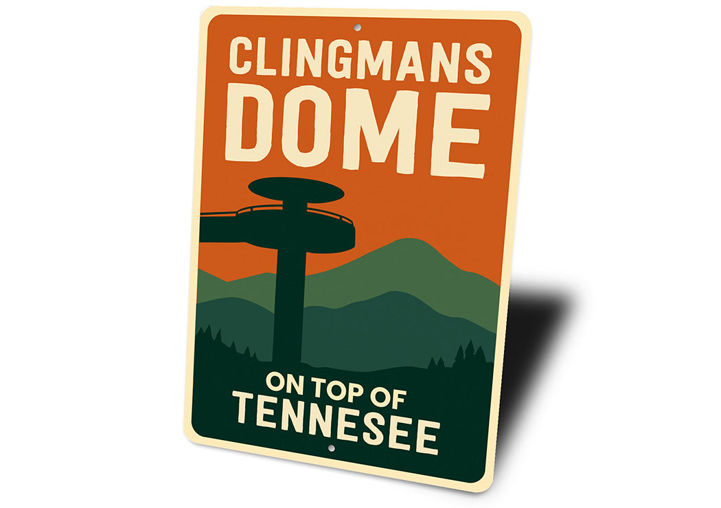Clingmans Dome Sign On Top of Tennessee Aluminum Decor