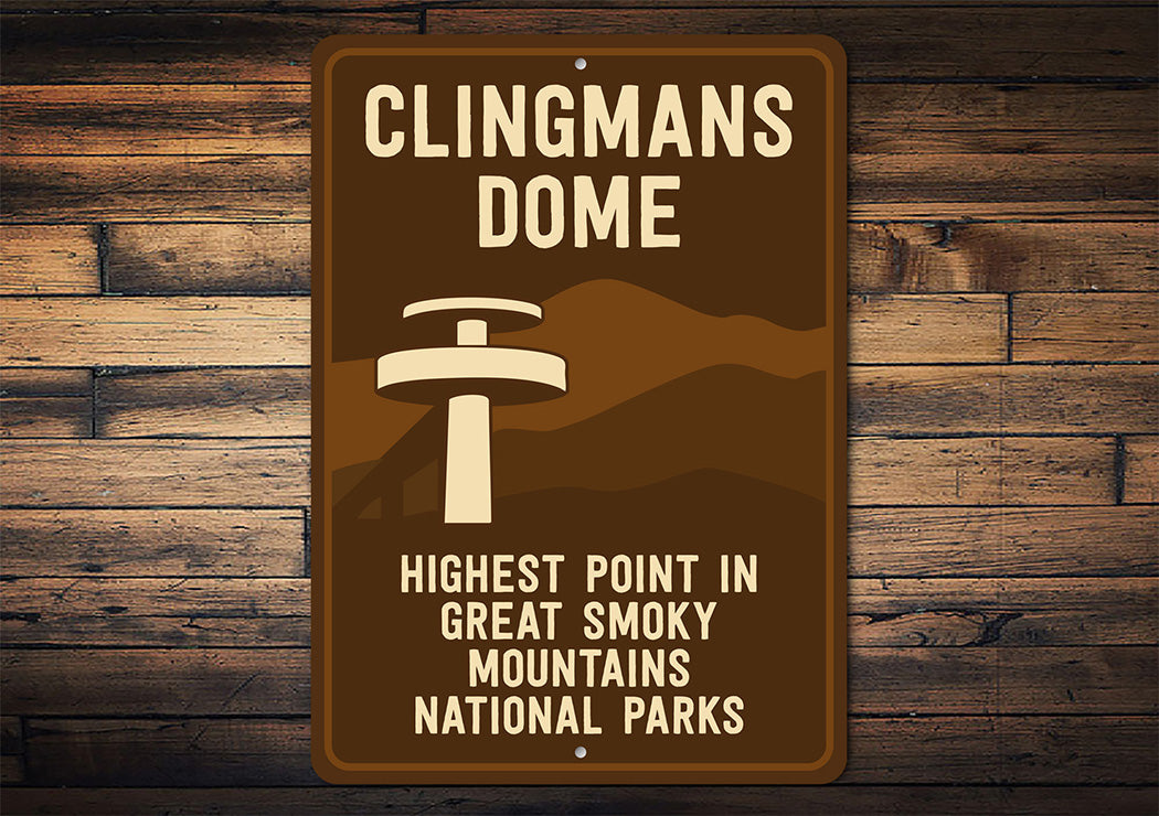 Clingmans Dome Sign Highest Point in Smoky Mountains