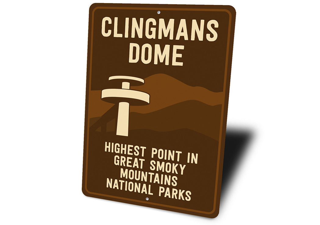 Clingmans Dome Sign Highest Point in Smoky Mountains