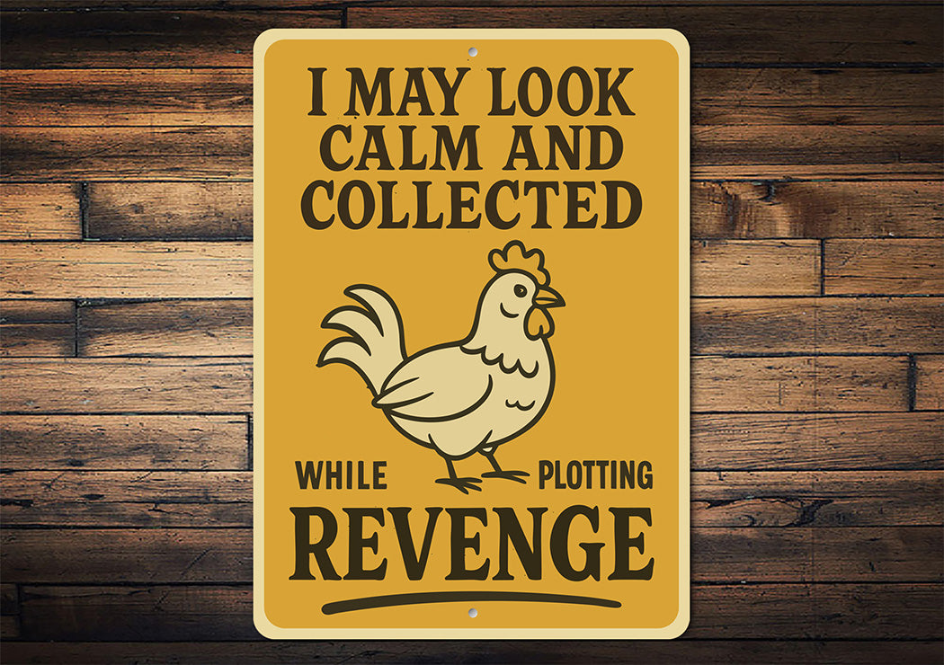 Plotting Revenge Aluminum Sign Funny Sarcastic Wall Decor