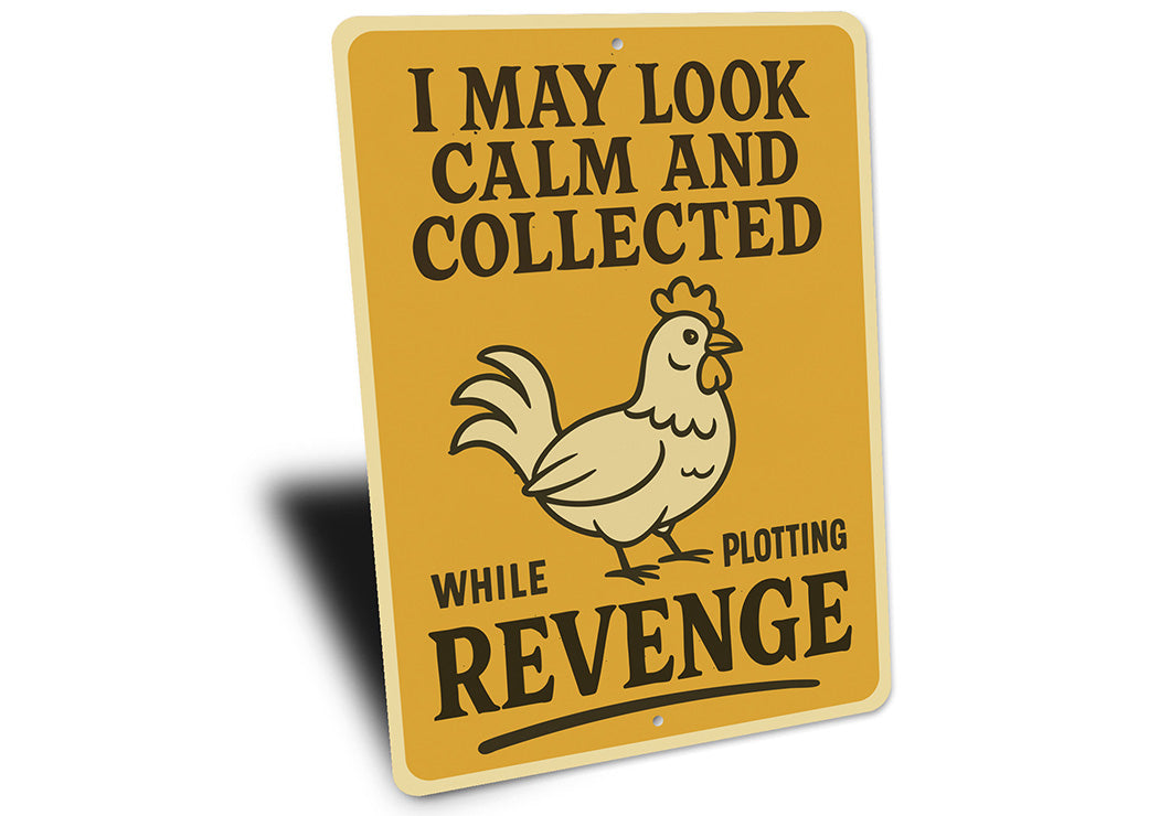 Plotting Revenge Aluminum Sign Funny Sarcastic Wall Decor