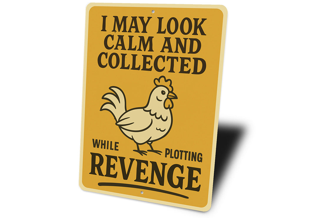 Plotting Revenge Aluminum Sign Funny Sarcastic Wall Decor