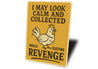 Plotting Revenge Aluminum Sign Funny Sarcastic Wall Decor
