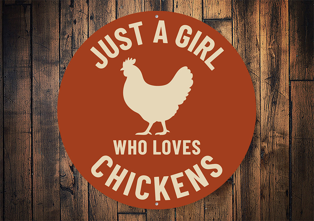 Chicken Lover Sign Just a Girl Who Loves Chickens Wall Art