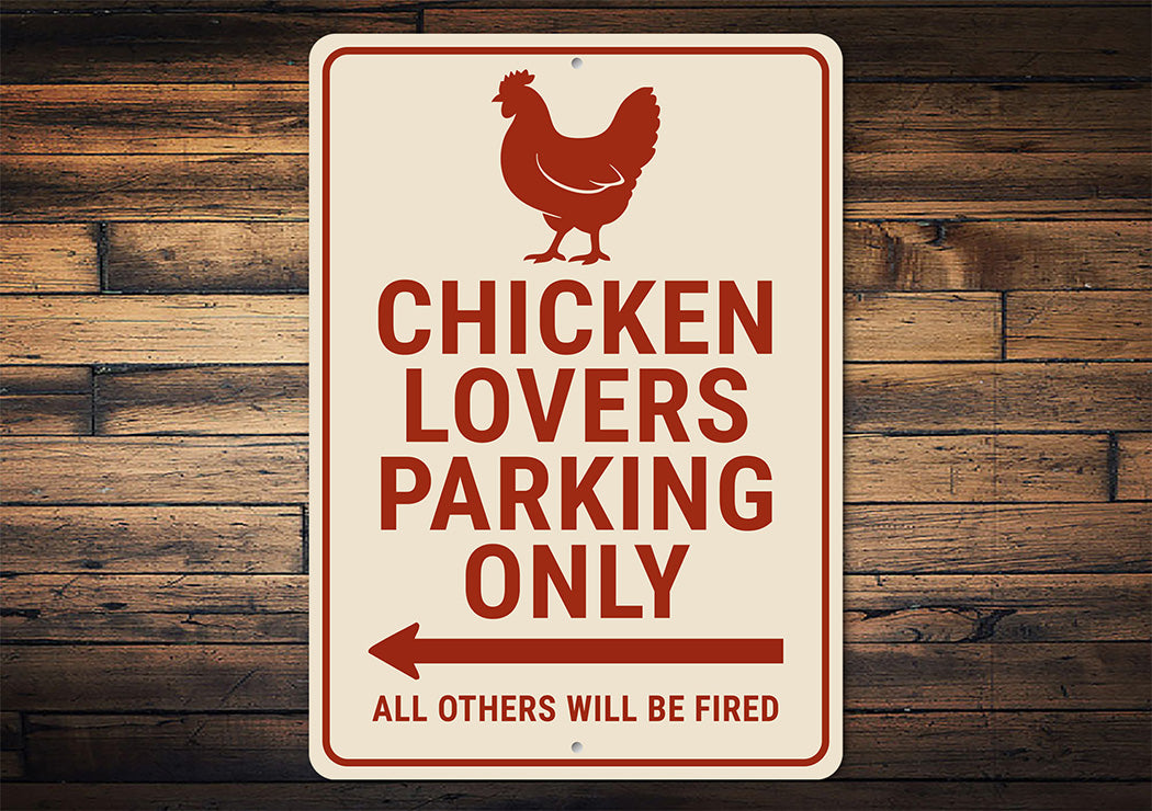 Chicken Lovers Parking Only Sign Funny Farmhouse Decor